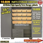 88HN236 / 16-Bin Heavy-Duty Storage Cabinet