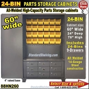 88HN260 / 24-Bin Heavy-Duty Storage Cabinet