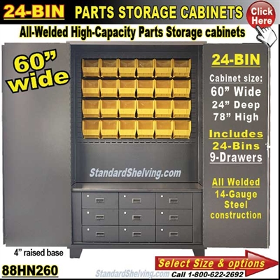 88HN260 / 24-Bin Heavy-Duty Storage Cabinet