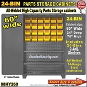 88HY260 / 24-Bin Heavy-Duty Storage Cabinet