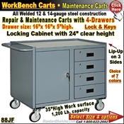 88JF / 4-Drawer Repair & Maintenance Carts