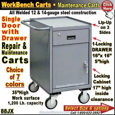 88JX / 1-Drawer Cabinet Narrow Maintenance Carts