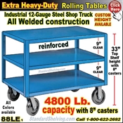 88LE / Extra Heavy Duty 3-Shelf Rolling Table