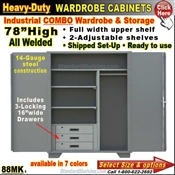 88MK / Heavy-Duty Combo Wardrobe Storage Cabinets