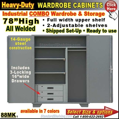 88MK / Heavy-Duty Combo Wardrobe Storage Cabinets