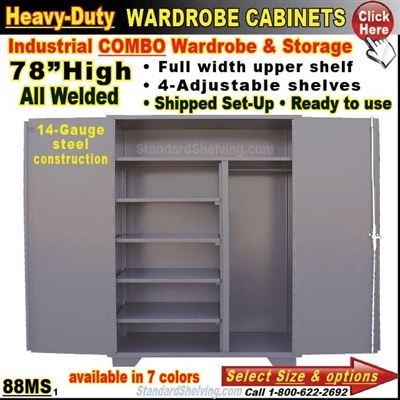 88MS / Heavy-Duty Combo Wardrobe Storage Cabinets
