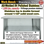 88VN / Stainless Steel Work Benches