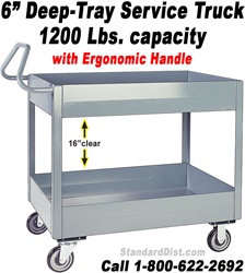 6" DEEP SHELF/TRAY SERVICE STOCK CARTS & TRUCKS (99EK) 1200 LB. CAPACITY