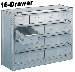 16 DRAWER STEEL CABINET 27"HIGH