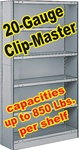 CLOSED CLIP-MASTER STEEL SHELVING 20-GAUGE, 5-SHELF UNITS