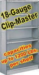 CLOSED CLIP-MASTER STEEL SHELVING 18-GAUGE, 5-SHELF UNITS