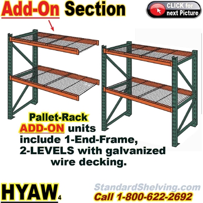 Pallet Rack ADD-ON Unit with Wire-Decking / HYAW