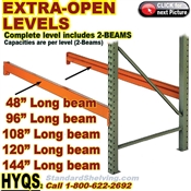 Pallet Rack EXTRA-LEVELS OPEN (no-decking) / HYELO