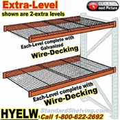 Pallet Rack EXTRA-LEVELS with Wire-Decking / HYELW