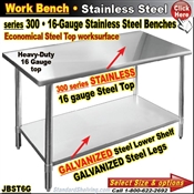 JBST6G / Stainless Steel Work Benches