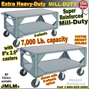 JMLM / Extreme Mill-Duty 2-Shelf Mobile Steel Table