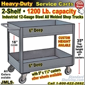 JMLS / Heavy Duty Deep-Lip 2-Shelf Service Cart