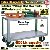 JMLW / Extra Heavy Duty 2-Shelf Service Cart & Rolling Table