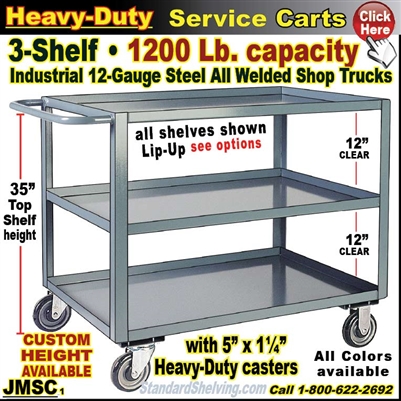 JMSC / Extra Heavy Duty 3-Shelf Service Cart