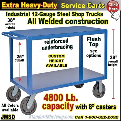 JMSD / Extra Heavy Duty 2-Shelf Service Cart