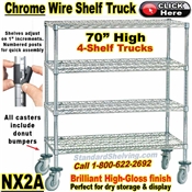Chrome Wire 4-Shelf Trucks / NX2A