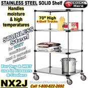 Stainless Steel Solid 4-Shelf Trucks / NX2J