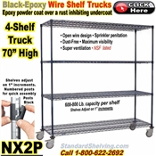 Black-Epoxy 4-Shelf Wire Trucks / NX2P