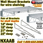 Wall Mount Brackets for Wire Shelving / NXAAB