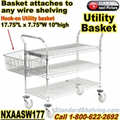 Hook-on Wire Basket for Wire Shelves / NXAASW177