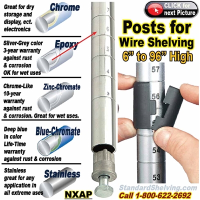 POSTS for Wire Shelving / NXAP