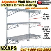 Adjustable Wall Mount for Wire Shelving / NXAPS