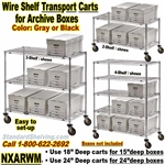 Wire Shelf Archive Transport Carts  / NXARWM