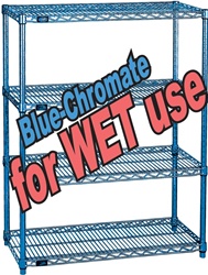 BLUE-CHROMATE WIRE SHELVING FOR WET & DAMP USE (NXE)