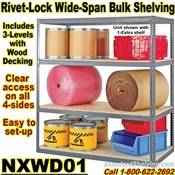 Wood-Deck Industrial Rivet Shelving / NXWD01