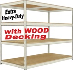 EXTRA HEAVY-DUTY DOUBLE-RIVET BULK-SHELVING WITH WOOD DECKING