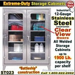 ST023 / Extreme Duty Stainless Steel Clear View Cabinets