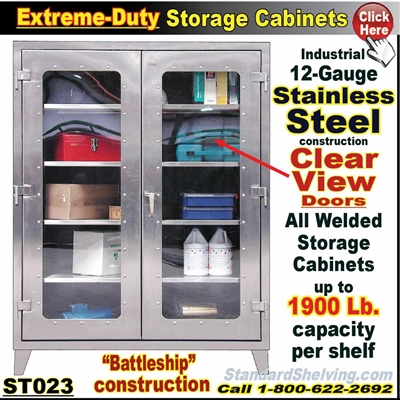 ST023 / Extreme Duty Stainless Steel Clear View Cabinets