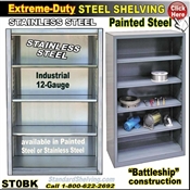 ST0BK / Extreme Duty Steel bookcases and stainless steel Bookcases