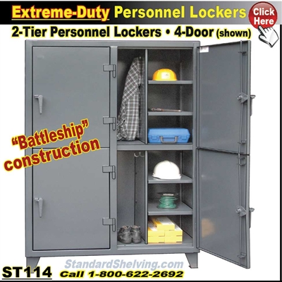 ST114 / 2-Tier Extreme-Duty Personnel Lockers