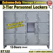 ST122 / Extreme-Duty 3-Tier Personal Lockers