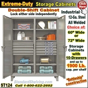 ST124 / Extreme Duty 10-Drawer Double Shift Storage Cabinet