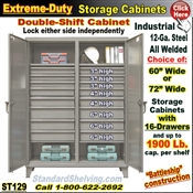 ST129 / Extreme Duty 16-Drawer Storage Cabinet