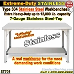 ST701 / Extreme Duty Stainless Steel WorkBenches