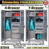 ST916 / Extreme Duty Stainless 7-Drawer Wardrobe Cabinet