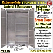 ST918 / Extreme Duty STAINLESS BROOM CLOSET Cabinet