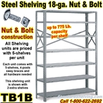 18 gauge Steel Shelving / N&B / TB1B