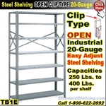 20 gauge Steel Shelving / Clip-Type / TB1E