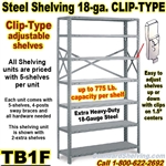 18 gauge Steel Shelving / Clip-Type / TB1F