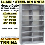 14-Bin Openings Steel Shelf Unit / TBBINB14