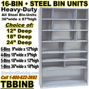 16-Bin Openings Steel Shelf Unit / TBBINB16